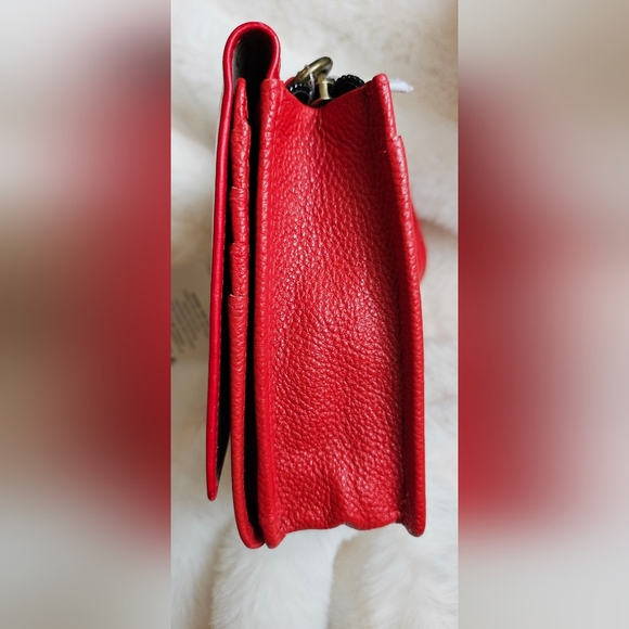 Anna By  Anuschka Hand painted leather Four in one crossbody Color Red